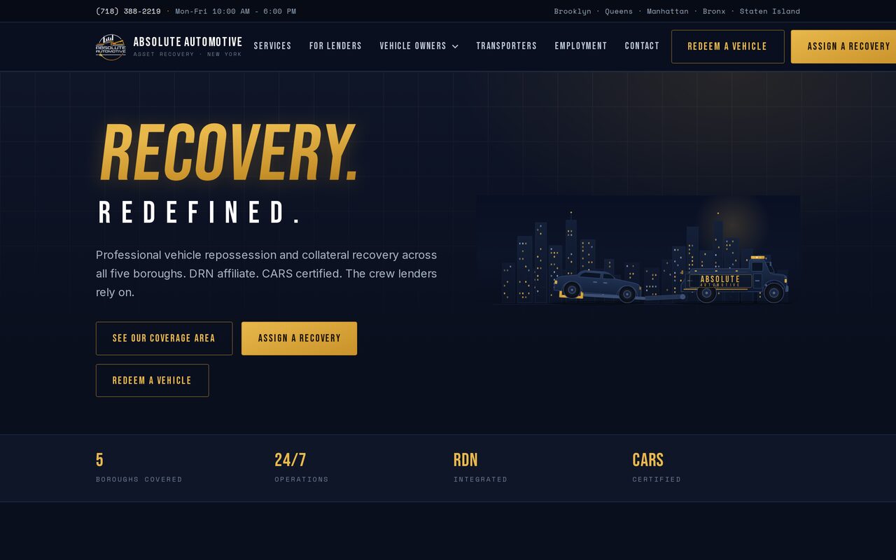 Absolute Automotive - vehicle repossession and collateral recovery in New York City